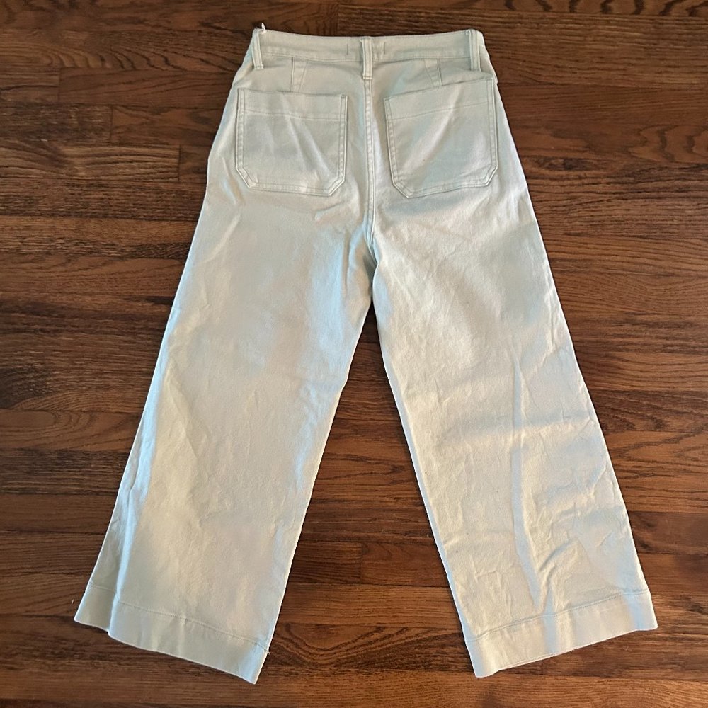 Madewell Slim Emmett Wide Leg Crop Pants 28 Light Teal